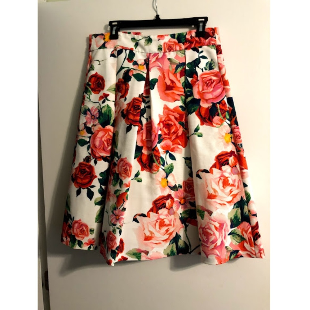 Eliza J Floral Midi Skirt